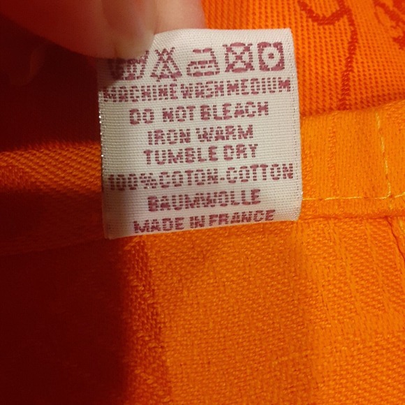 Garnier Thiebaut France Damask Jacquard Napkin replacements Orange x 3 - Picture 3 of 10